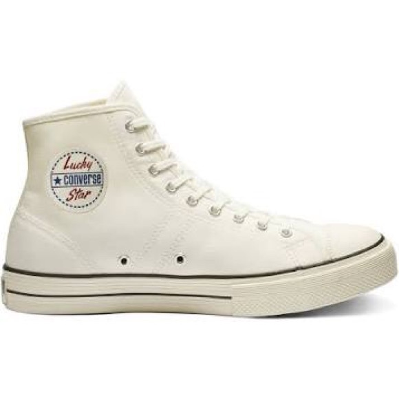 White Converse Lucky Star Hi Egret 